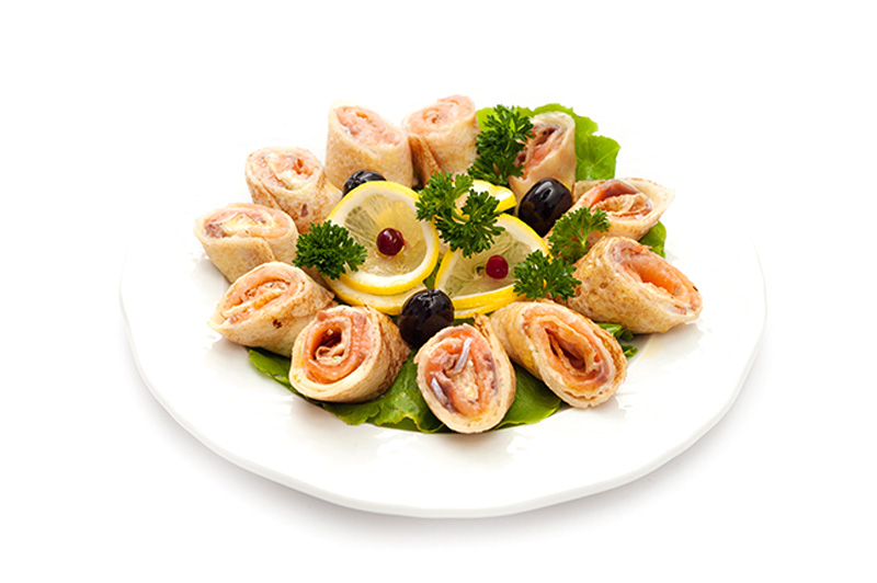 Креп с сёмгой да сыром сливочным