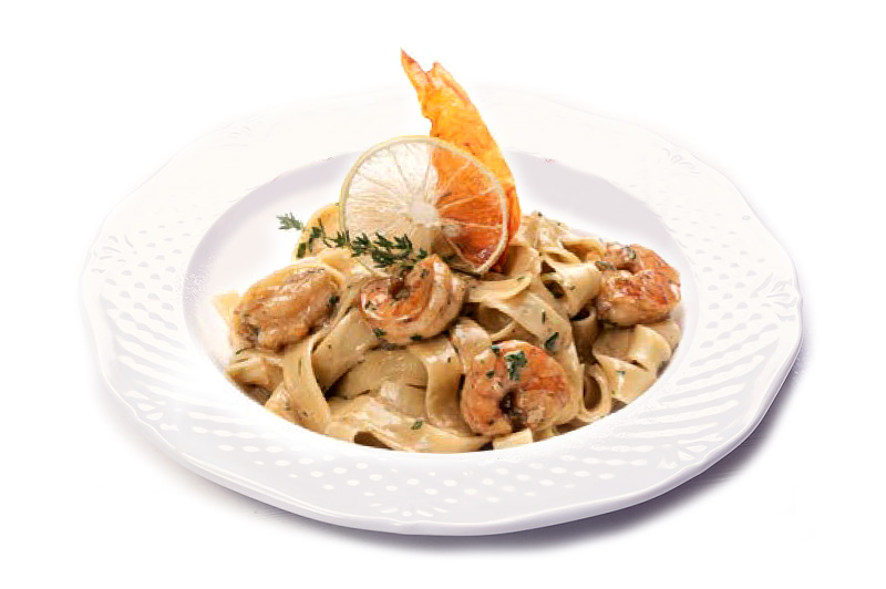 Фетучини с креветками
