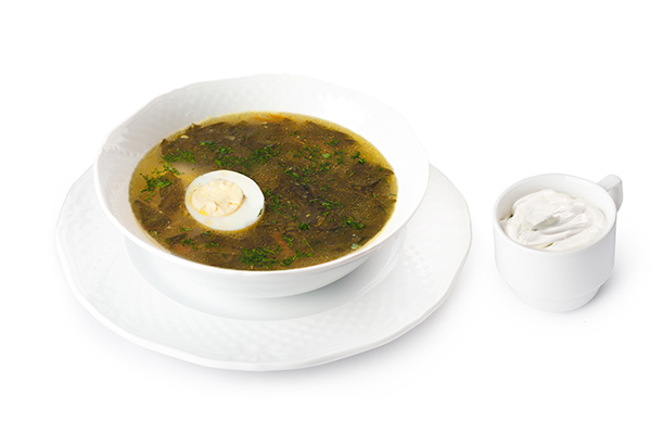 Sorrel soup with egg