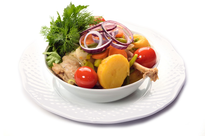 Rabbit stewed with kidney beans